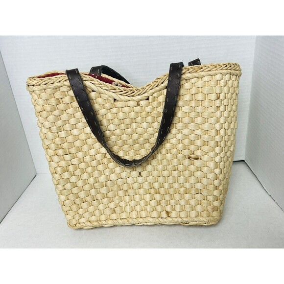 Cappelli Straworld Shoulder Bag Snap Closure Red Lined Zip Pocket - Picture 2 of 11